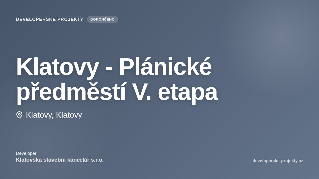 Klatovy - Plánické předměstí V. etapa — vizualizace