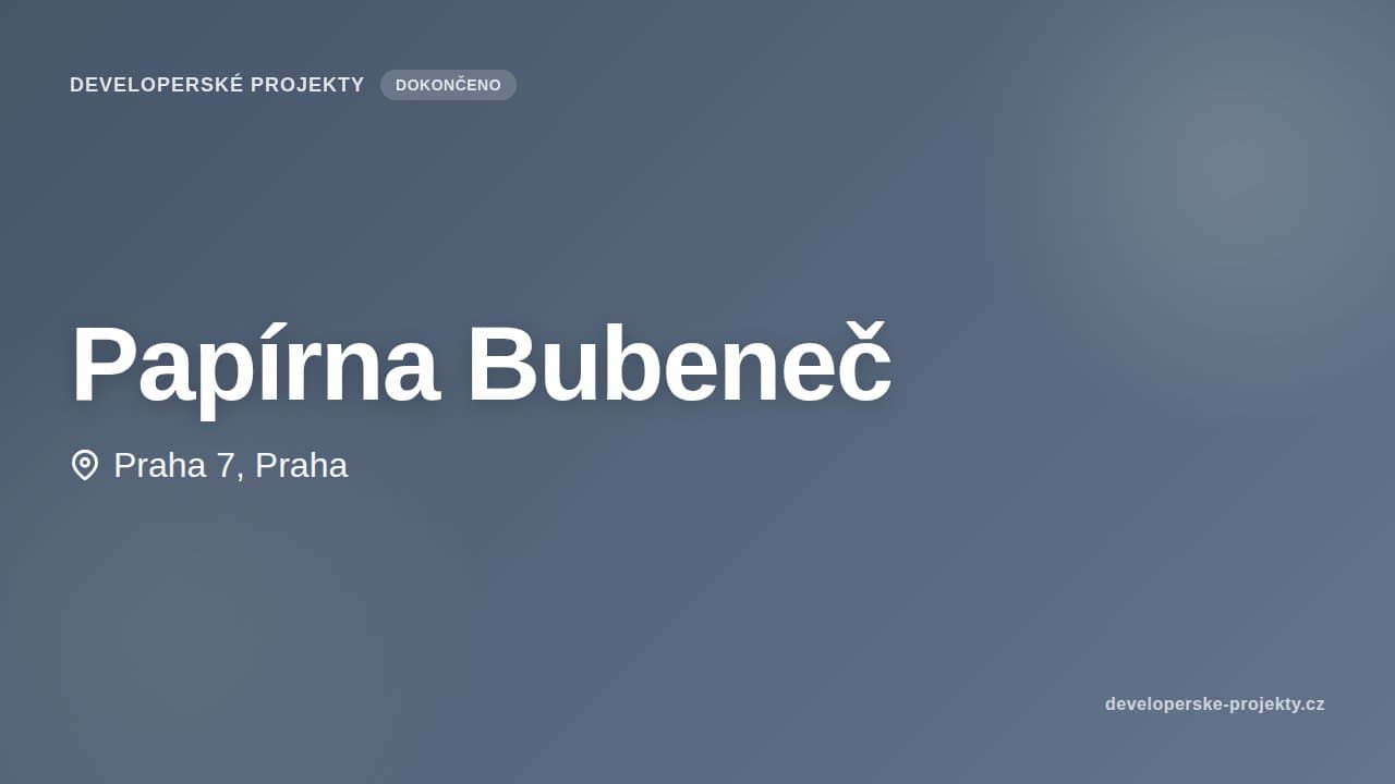 Papírna Bubeneč — vizualizace