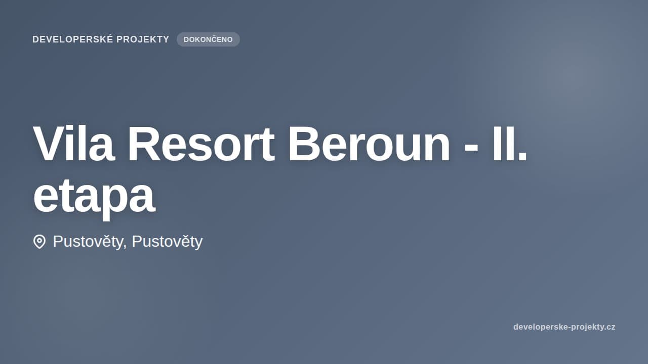 Vila Resort Beroun - II. etapa — vizualizace