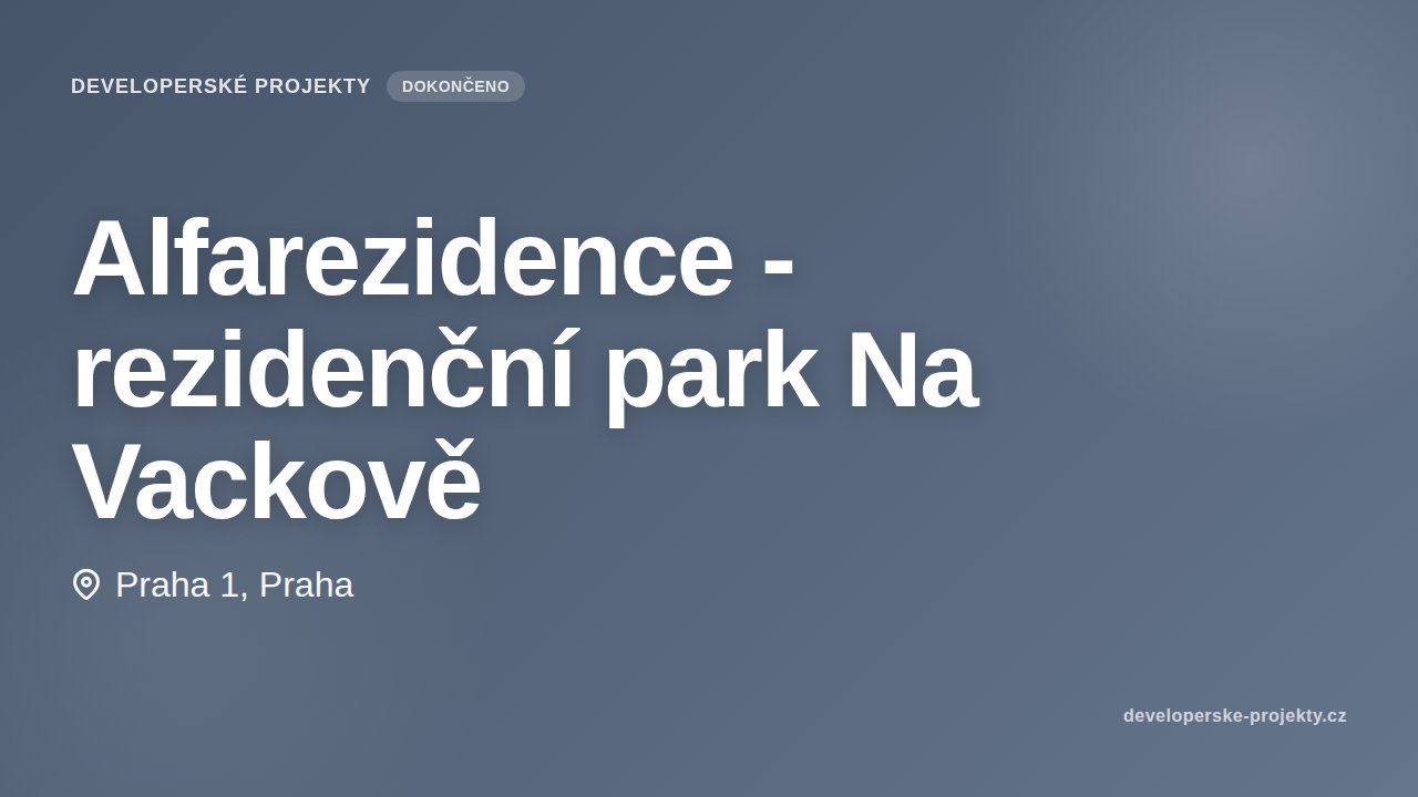 Alfarezidence - rezidenční park Na Vackově