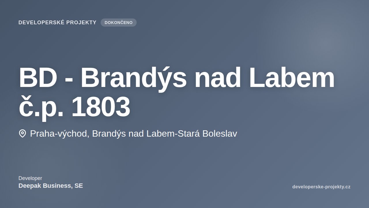 BD - Brandýs nad Labem č.p. 1803