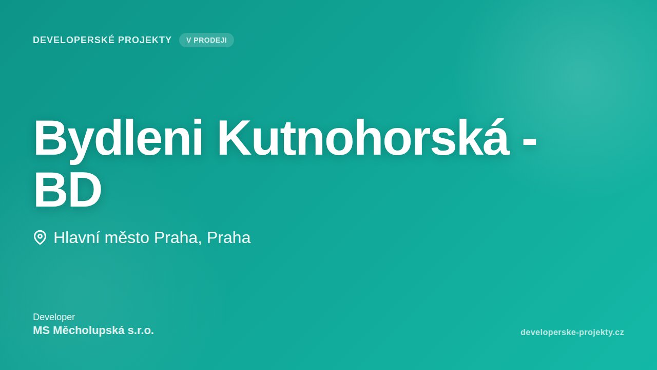 Bydleni Kutnohorská - BD