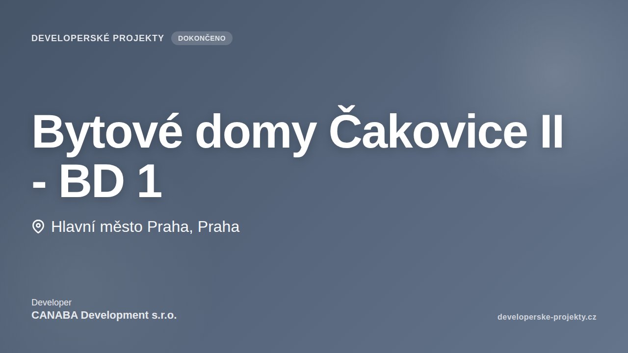 Bytové domy Čakovice II - BD 1
