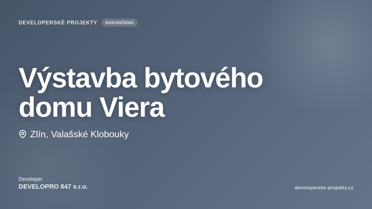 Výstavba bytového domu Viera
